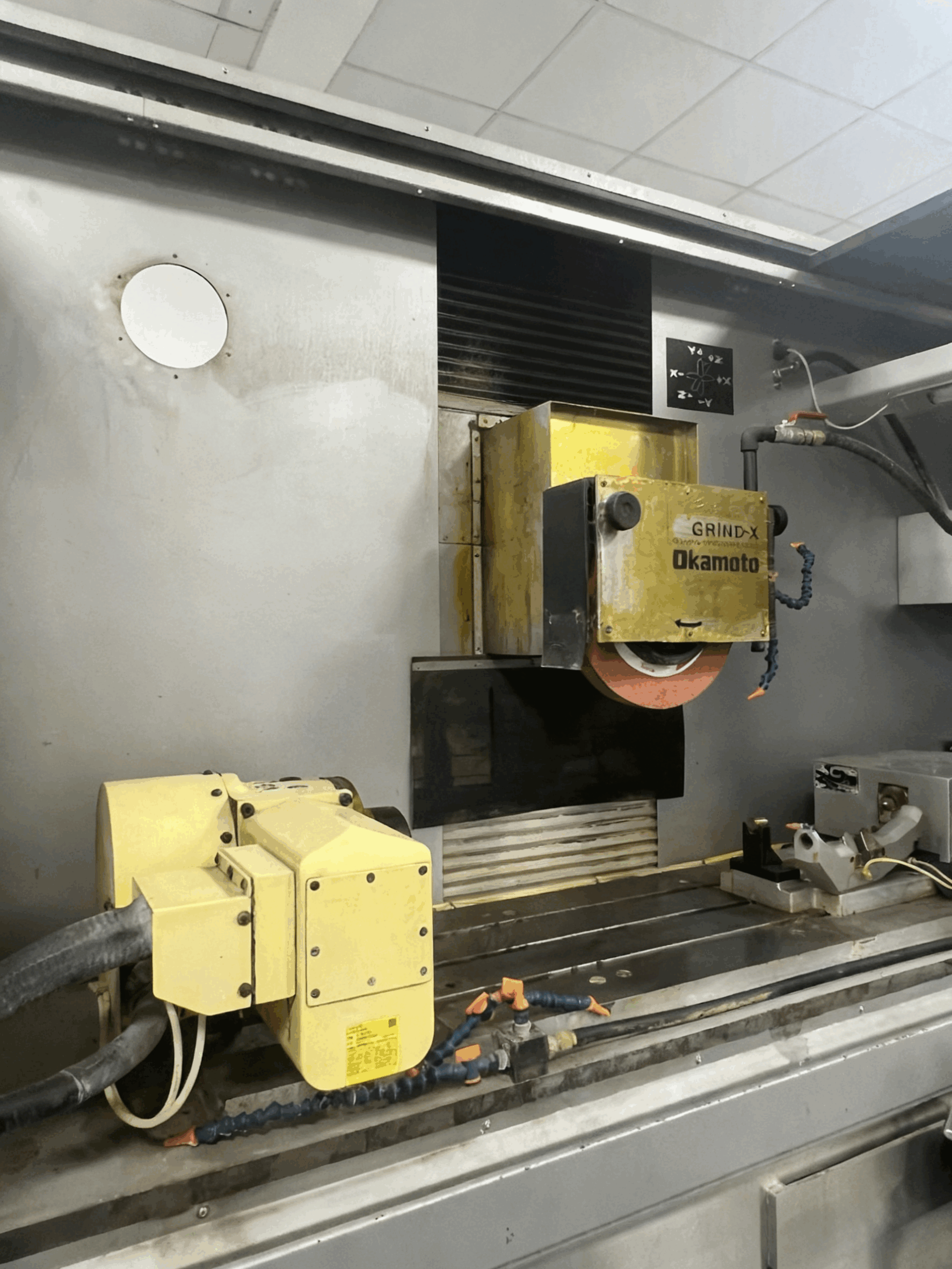 Used Okamoto PSG104CA2 4-Axis CNC Profile Grinding Machine from Japan with FANUC 32i-B Control and AC Rotary Axis