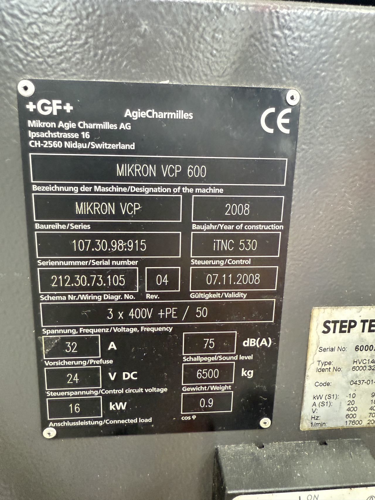 Swiss GF AgieCharmilles MIKRON VCP 600